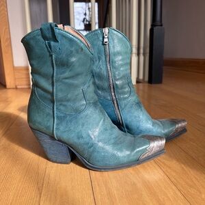 Free People Blue Heeled Boots